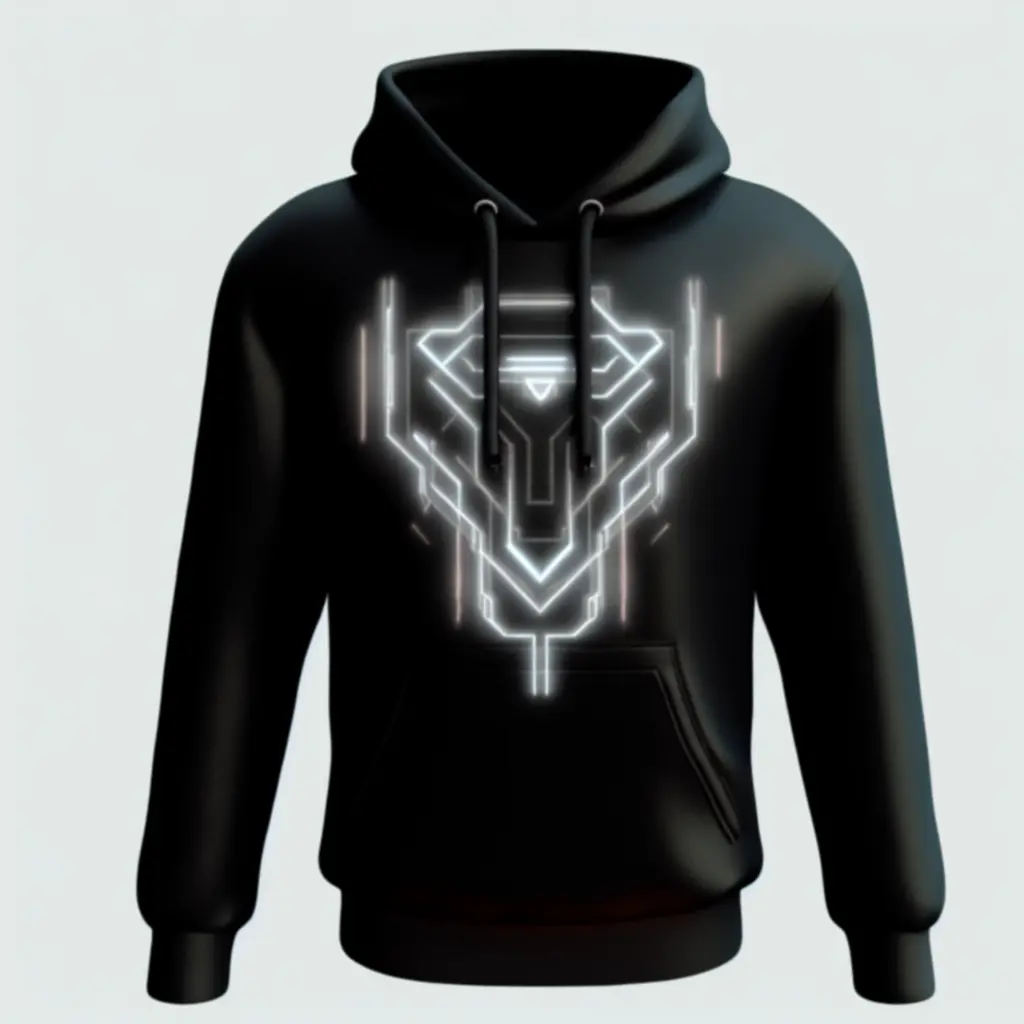 Czarna bluza cyberpunk z artystycznym nadrukiem