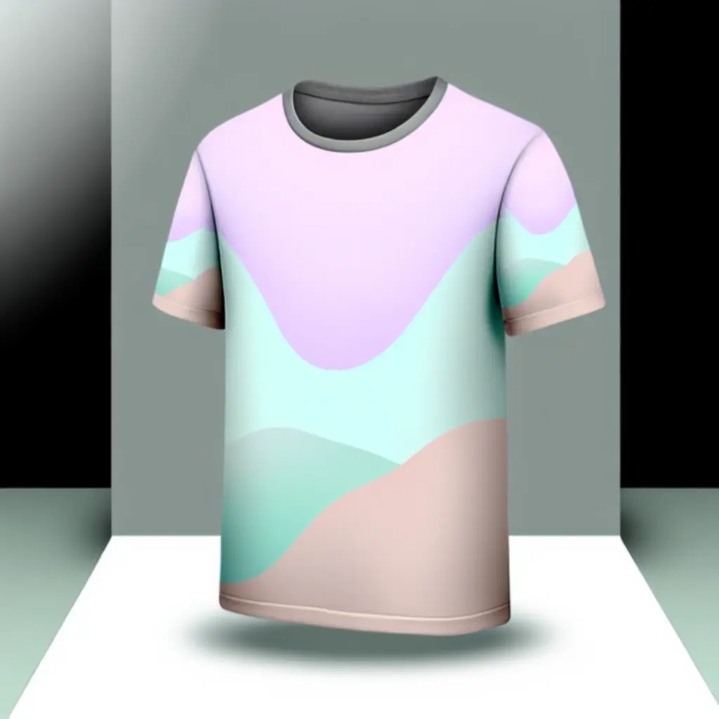 Pastelowa koszulka z abstrakcyjnymi kształtami